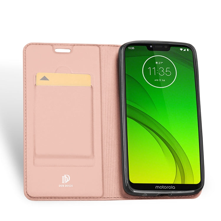 DUX DUCIS Skin Pro Series Horizontal Flip PU + TPU Leather Case for Motorola Moto G7 Power , with Holder & Card Slots