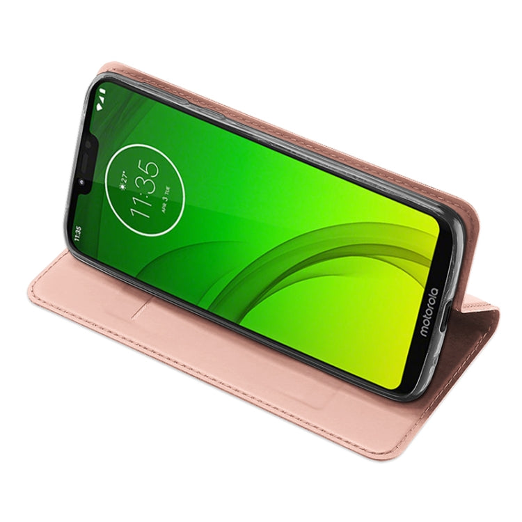 DUX DUCIS Skin Pro Series Horizontal Flip PU + TPU Leather Case for Motorola Moto G7 Power , with Holder & Card Slots