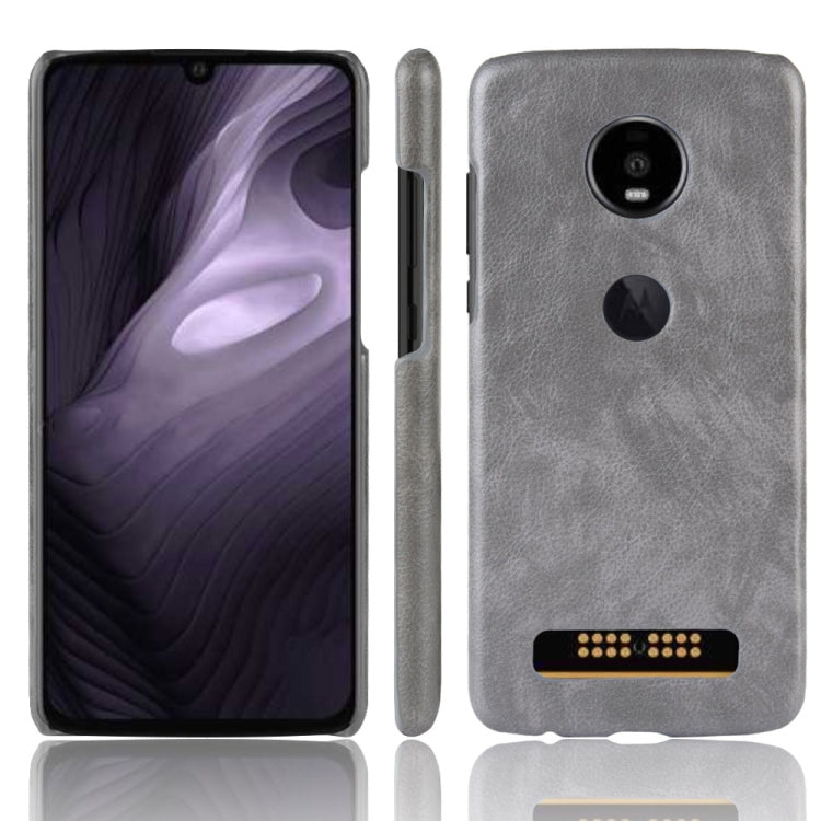 Shockproof Litchi Texture PC + PU Case for Motorola Moto Z4 Play