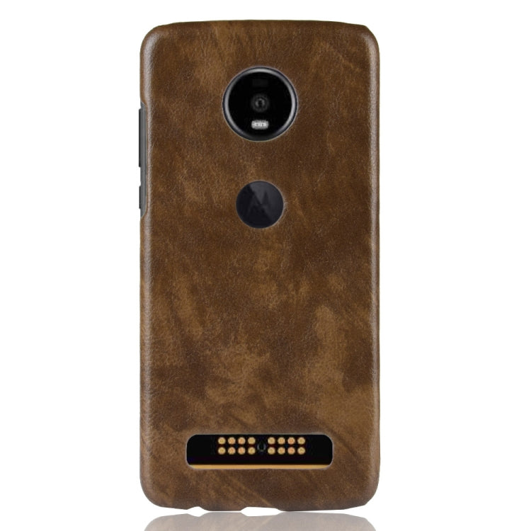 Shockproof Litchi Texture PC + PU Case for Motorola Moto Z4 Play