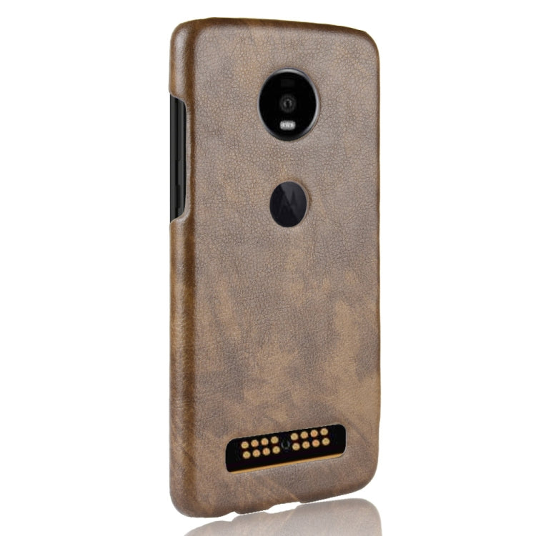 Shockproof Litchi Texture PC + PU Case for Motorola Moto Z4 Play