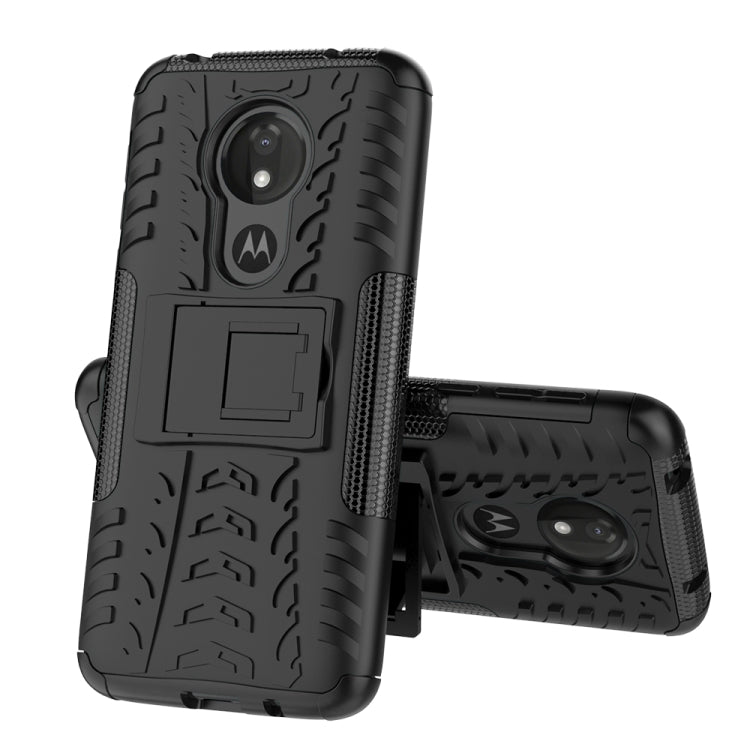 Tire Texture TPU+PC Shockproof Case for Motorola Moto G7 Power, with Holder