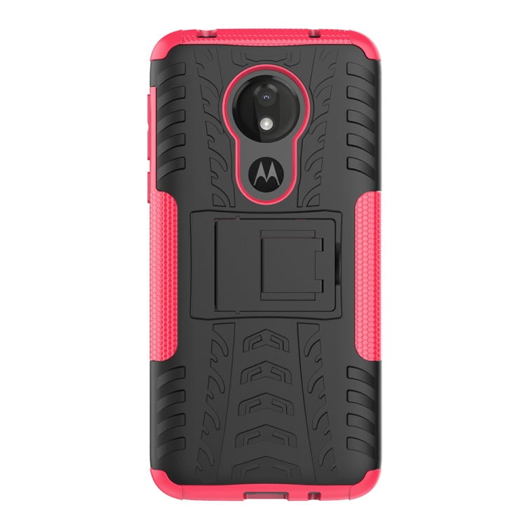 Tire Texture TPU+PC Shockproof Case for Motorola Moto G7 Power, with Holder
