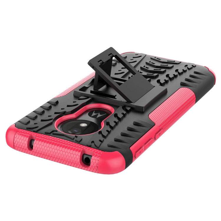 Tire Texture TPU+PC Shockproof Case for Motorola Moto G7 Power, with Holder