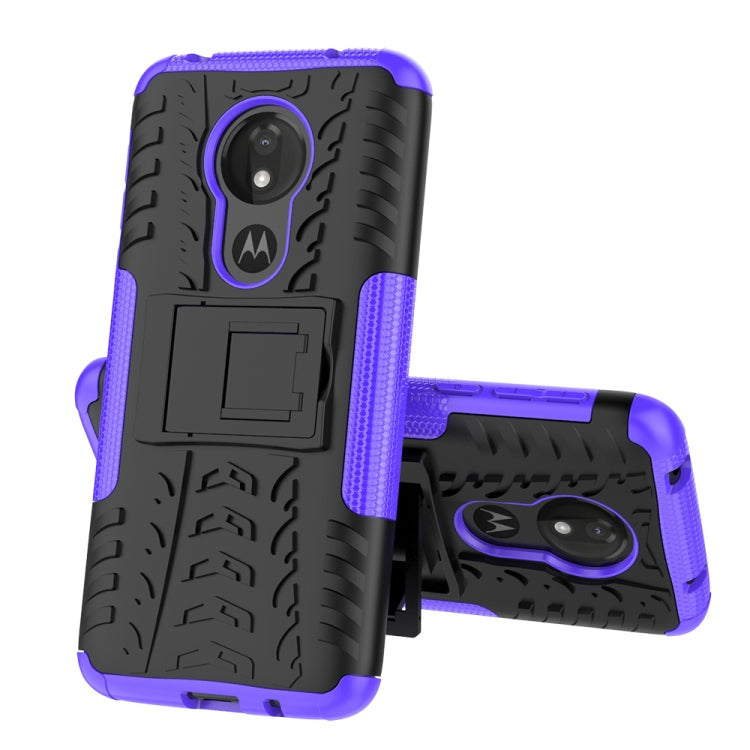 Tire Texture TPU+PC Shockproof Case for Motorola Moto G7 Power, with Holder