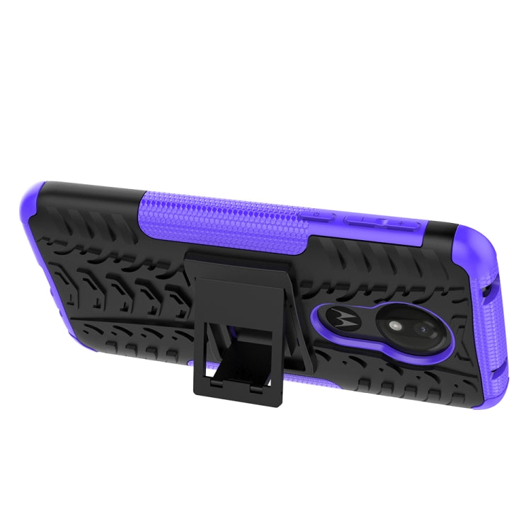 Tire Texture TPU+PC Shockproof Case for Motorola Moto G7 Power, with Holder