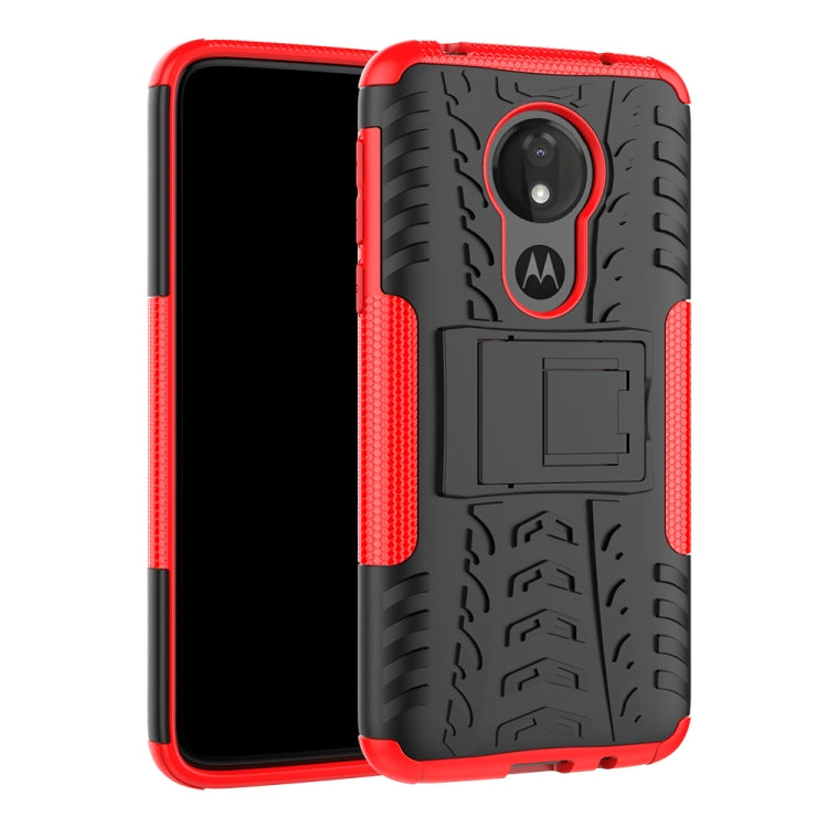 Tire Texture TPU+PC Shockproof Case for Motorola Moto G7 Power, with Holder