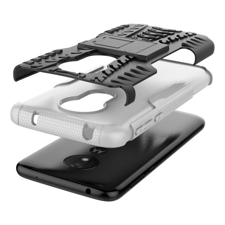 Tire Texture TPU+PC Shockproof Case for Motorola Moto G7 Power, with Holder