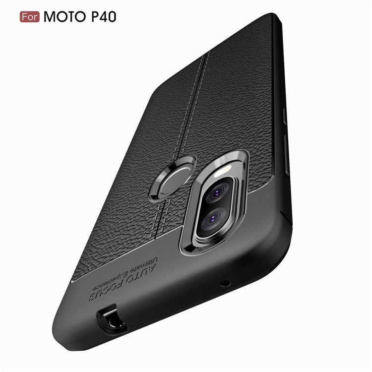 Litchi Texture TPU Shockproof Case for Motorola P40 / Moto One Vision