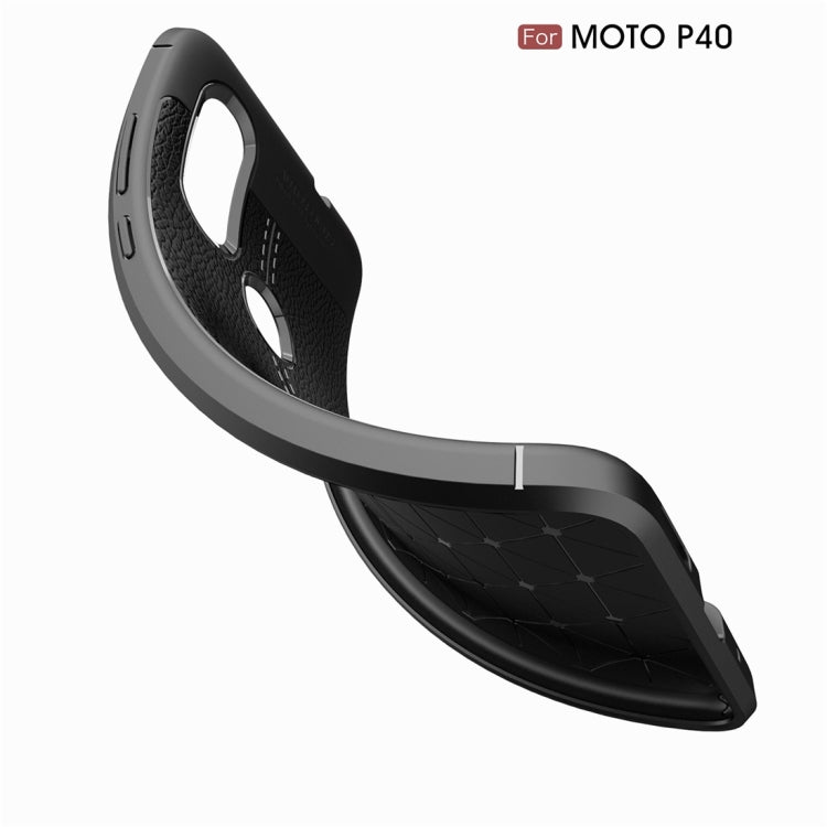 Litchi Texture TPU Shockproof Case for Motorola P40 / Moto One Vision