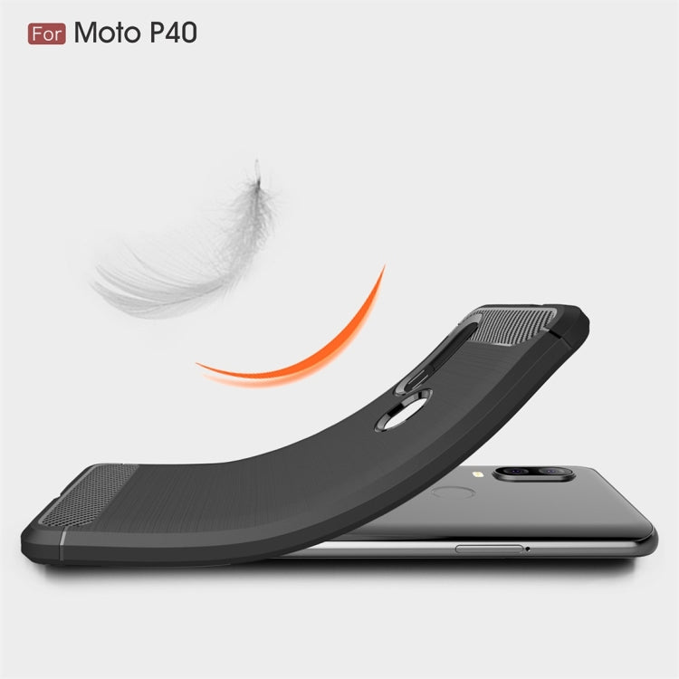 Brushed Texture Carbon Fiber TPU Case for Motorola P40