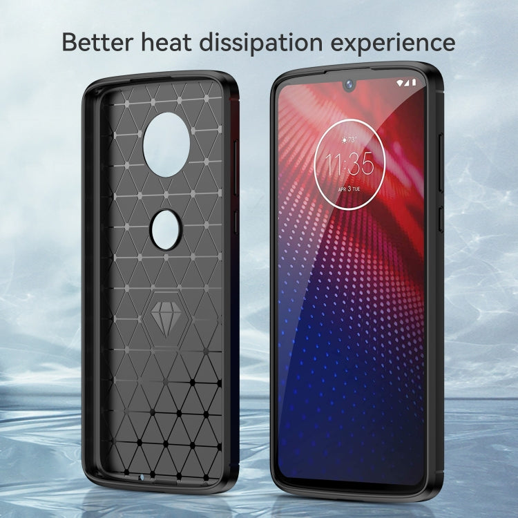 Brushed Texture Carbon Fiber TPU Case for Motorola Moto Z4 Play