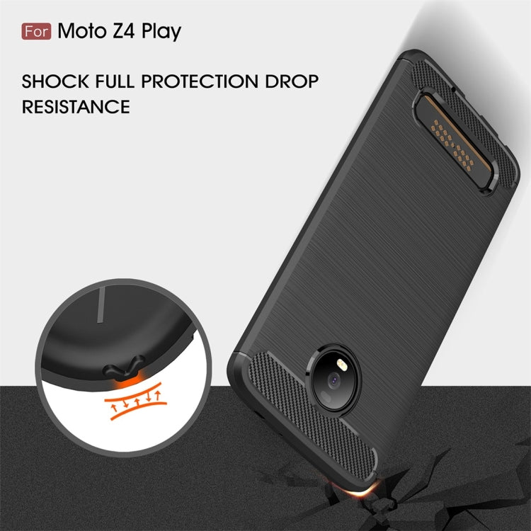 Brushed Texture Carbon Fiber TPU Case for Motorola Moto Z4 Play