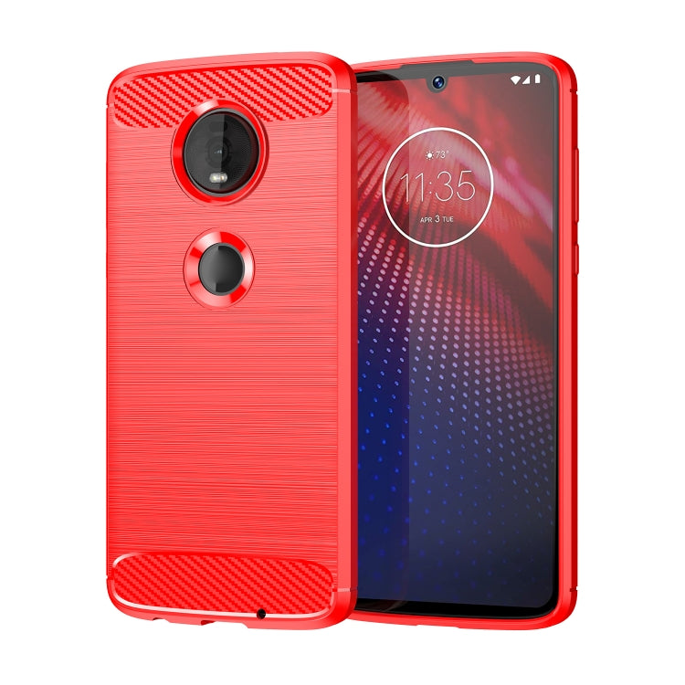 Brushed Texture Carbon Fiber TPU Case for Motorola Moto Z4 Play