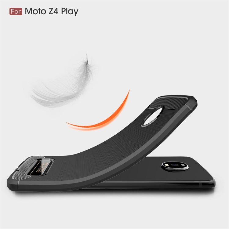 Brushed Texture Carbon Fiber TPU Case for Motorola Moto Z4 Play