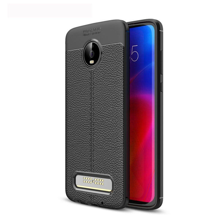 Litchi Texture TPU Shockproof Case for Motorola Moto Z4 Play