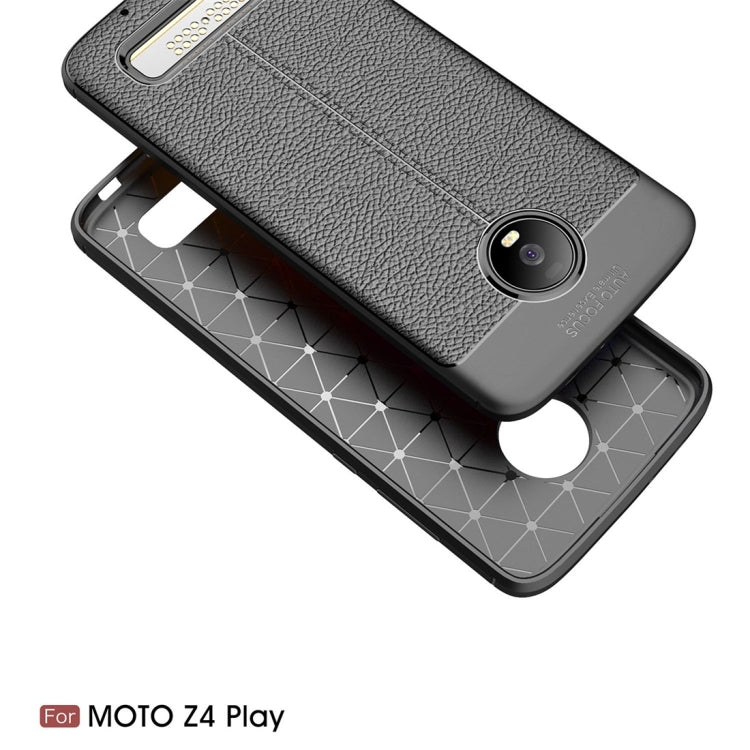 Litchi Texture TPU Shockproof Case for Motorola Moto Z4 Play
