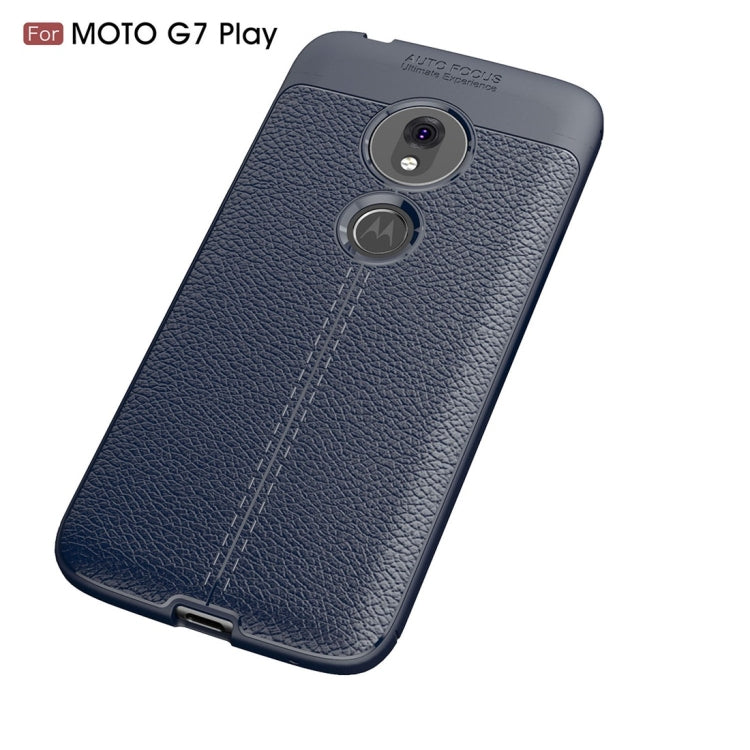 Litchi Texture TPU Shockproof Case for Motorola Moto G7 Play