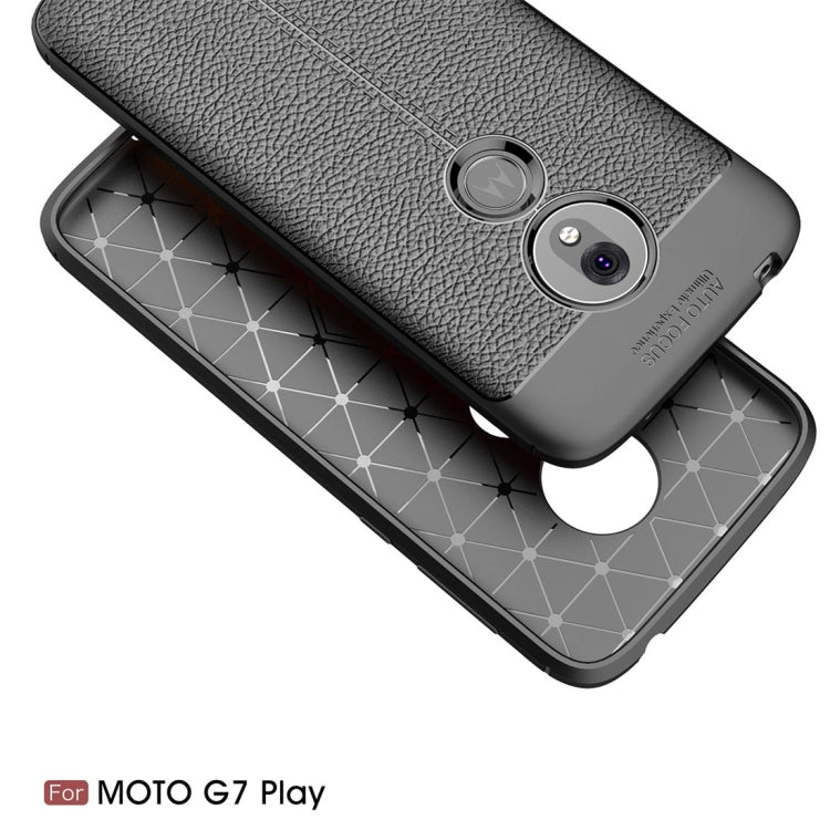 Litchi Texture TPU Shockproof Case for Motorola Moto G7 Play