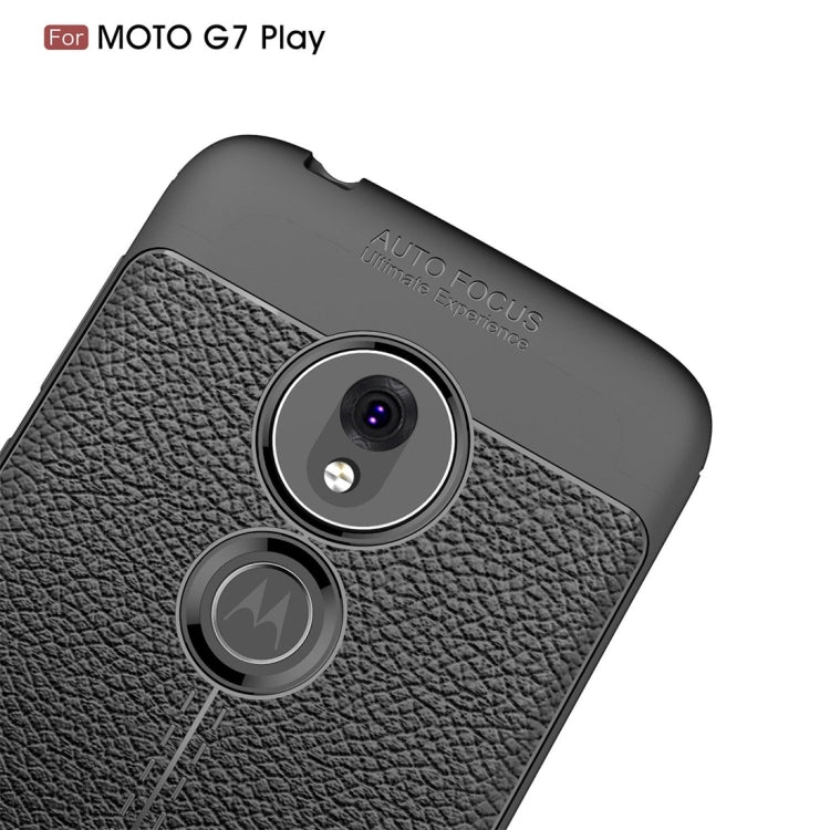 Litchi Texture TPU Shockproof Case for Motorola Moto G7 Play