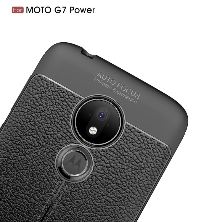 Litchi Texture TPU Shockproof Case for Motorola Moto G7 Power