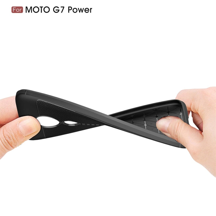 Litchi Texture TPU Shockproof Case for Motorola Moto G7 Power