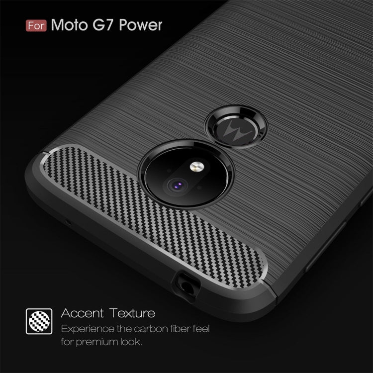 Brushed Texture Carbon Fiber TPU Case for Motorola Moto G7 Power EU Version
