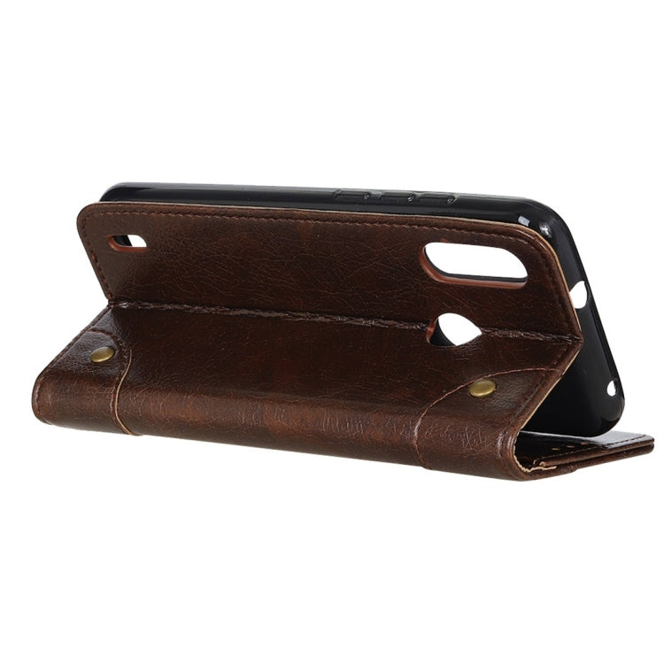 Copper Buckle Nappa Texture Horizontal Flip Leather Case for Motorola Moto P40 Play, with Holder & Card Slots & Wallet