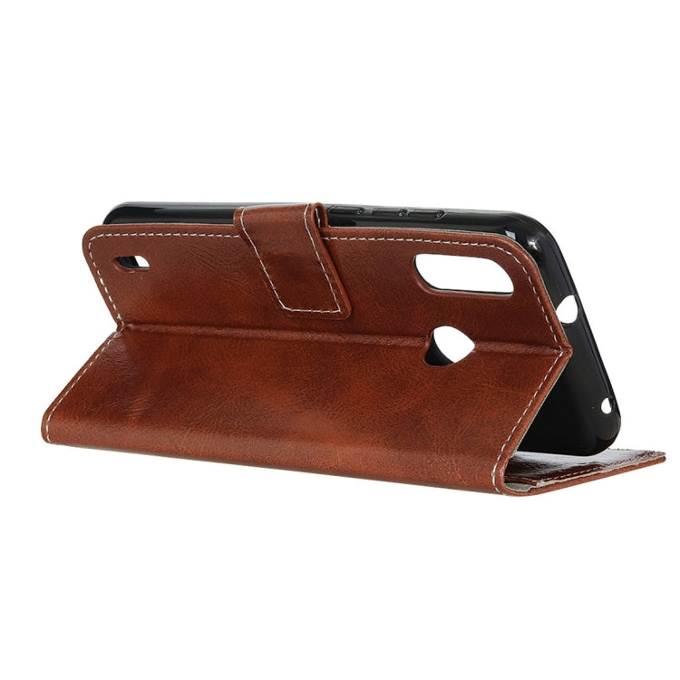 Retro Crazy Horse Texture Horizontal Flip Leather Case for Motorola Moto P40 Play, with Holder & Card Slots & Wallet & Photo Frame