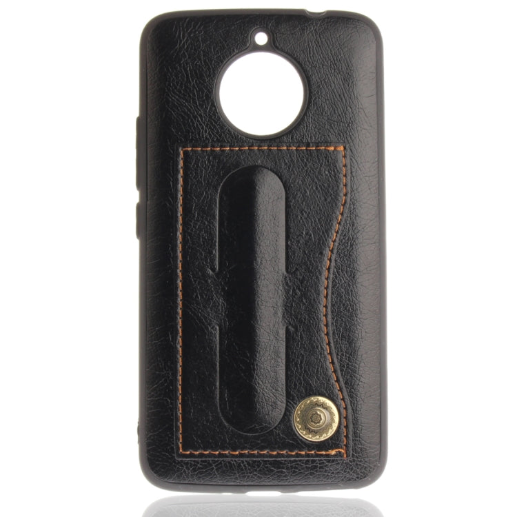 For Motorola Moto E4 Plus (EU Version) Litchi Texture TPU + Leather Pasted Protective Back Case with Holder & Card Slot