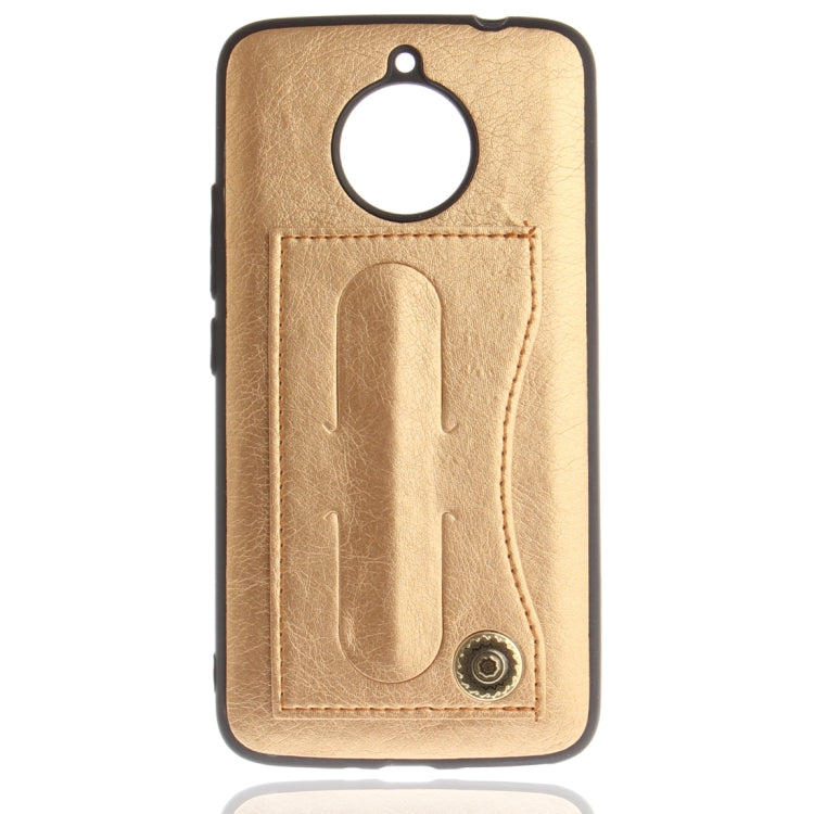 For Motorola Moto E4 Plus (EU Version) Litchi Texture TPU + Leather Pasted Protective Back Case with Holder & Card Slot