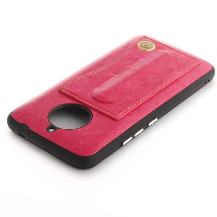 For Motorola Moto E4 Plus (EU Version) Litchi Texture TPU + Leather Pasted Protective Back Case with Holder & Card Slot