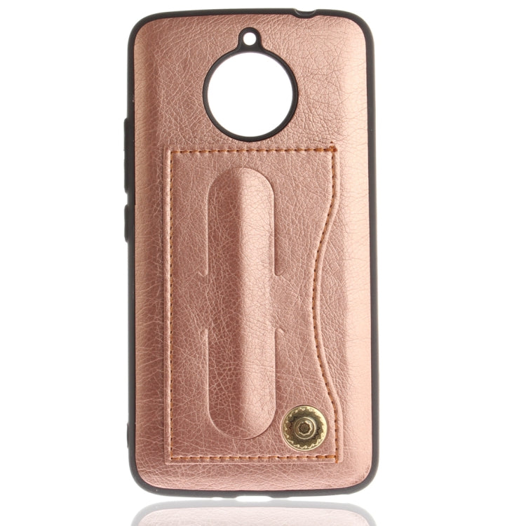 For Motorola Moto E4 Plus (EU Version) Litchi Texture TPU + Leather Pasted Protective Back Case with Holder & Card Slot