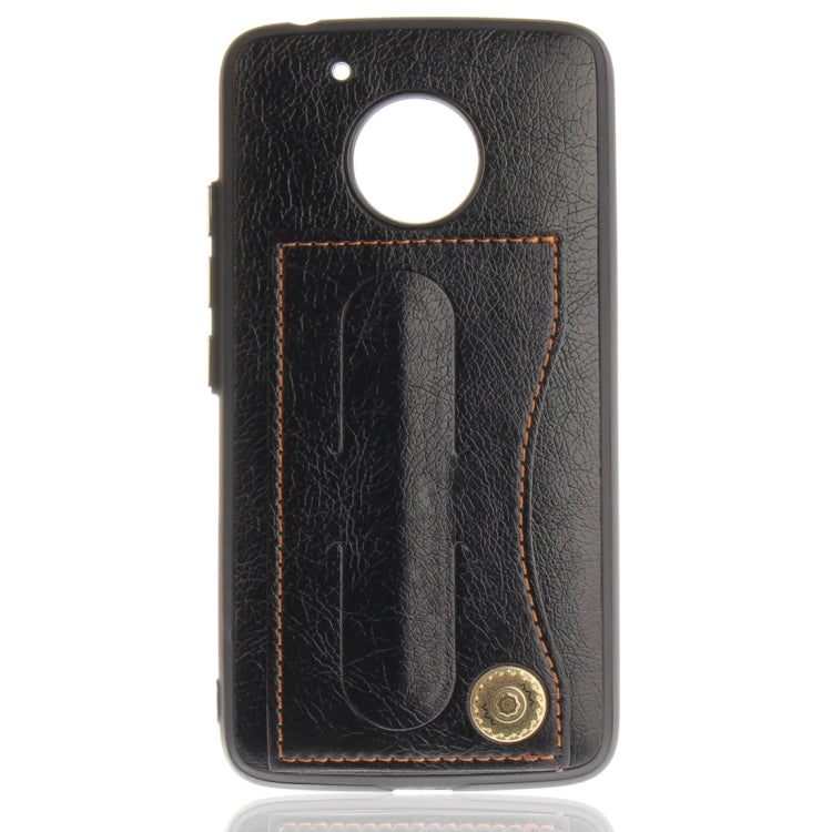 For Motorola Moto G5 Litchi Texture TPU + Leather Pasted Protective Back Case with Holder & Card Slot