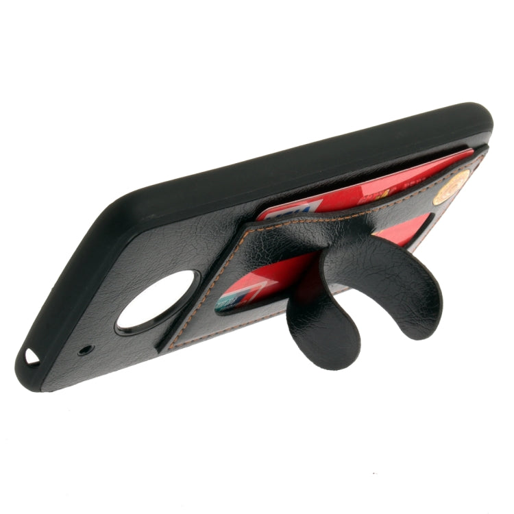 For Motorola Moto G5 Litchi Texture TPU + Leather Pasted Protective Back Case with Holder & Card Slot