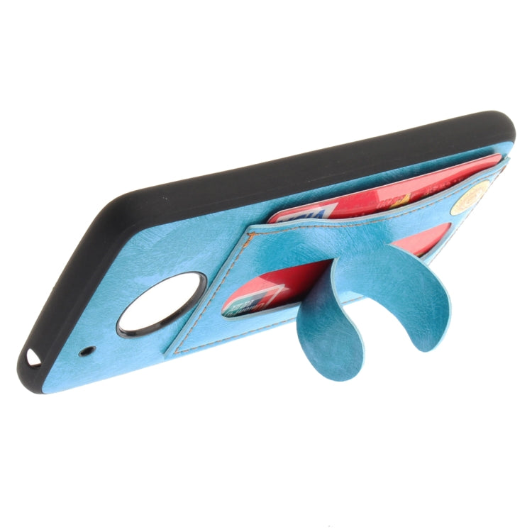 For Motorola Moto G5 Litchi Texture TPU + Leather Pasted Protective Back Case with Holder & Card Slot