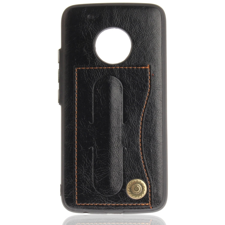 For Motorola Moto G5 PLus Litchi Texture TPU + Leather Pasted Protective Back Case with Holder & Card Slot