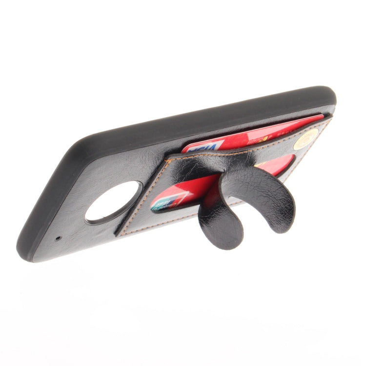 For Motorola Moto G5 PLus Litchi Texture TPU + Leather Pasted Protective Back Case with Holder & Card Slot