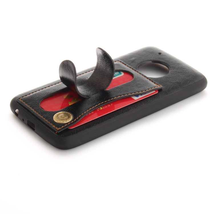 For Motorola Moto G5 PLus Litchi Texture TPU + Leather Pasted Protective Back Case with Holder & Card Slot