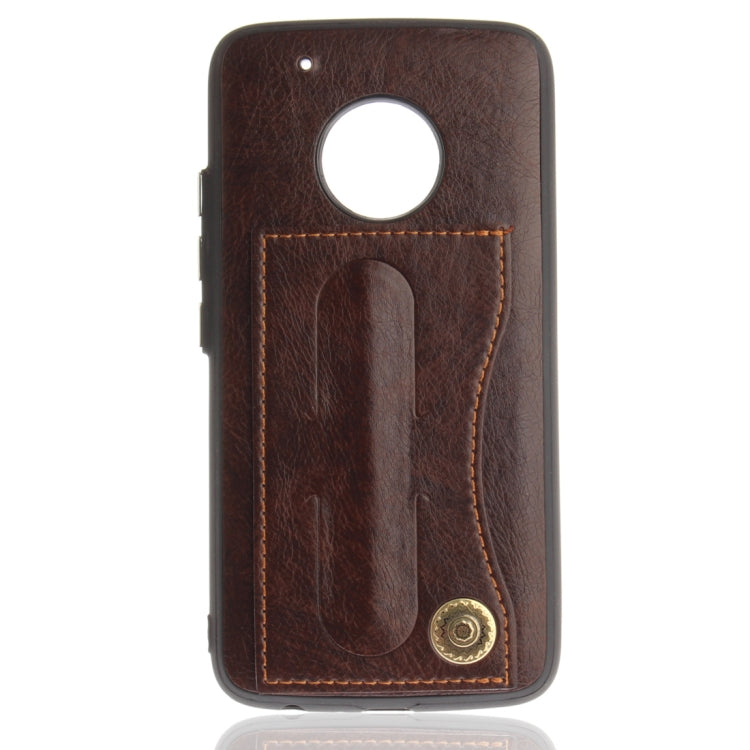 For Motorola Moto G5 PLus Litchi Texture TPU + Leather Pasted Protective Back Case with Holder & Card Slot