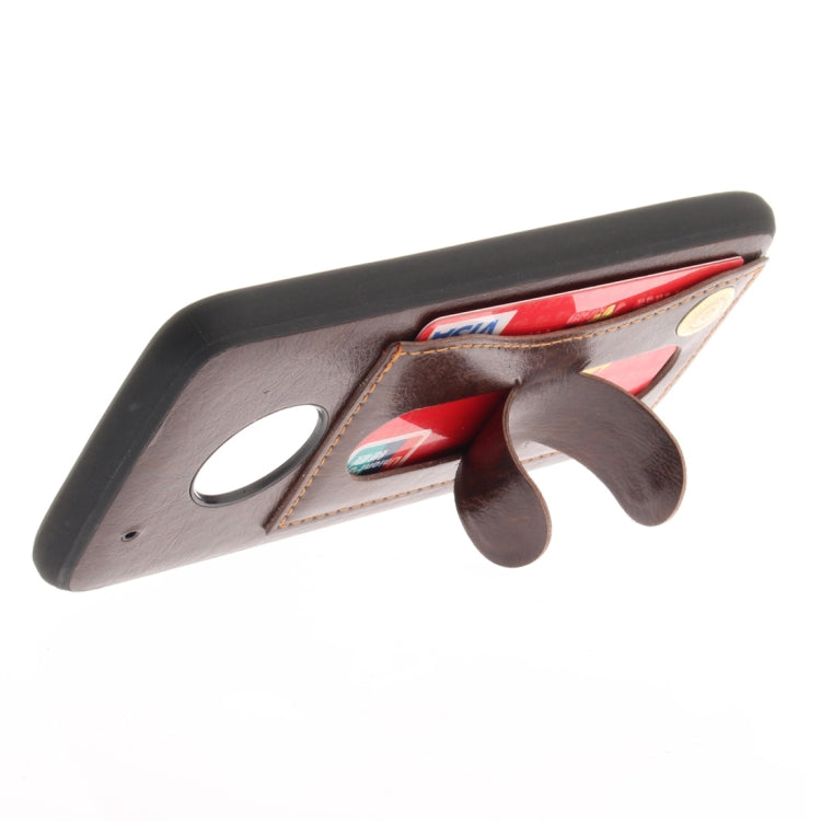 For Motorola Moto G5 PLus Litchi Texture TPU + Leather Pasted Protective Back Case with Holder & Card Slot