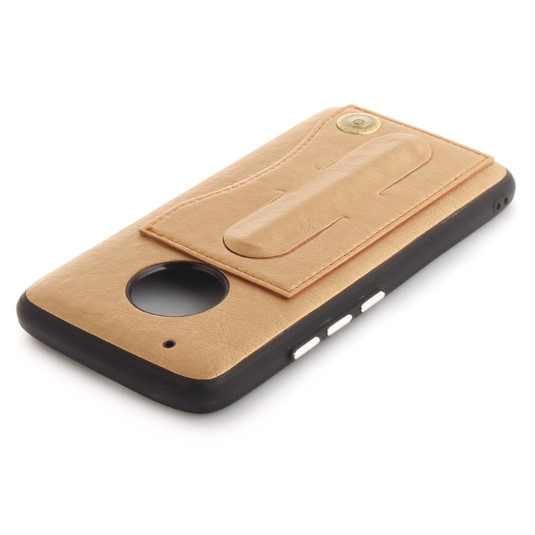 For Motorola Moto G5 PLus Litchi Texture TPU + Leather Pasted Protective Back Case with Holder & Card Slot