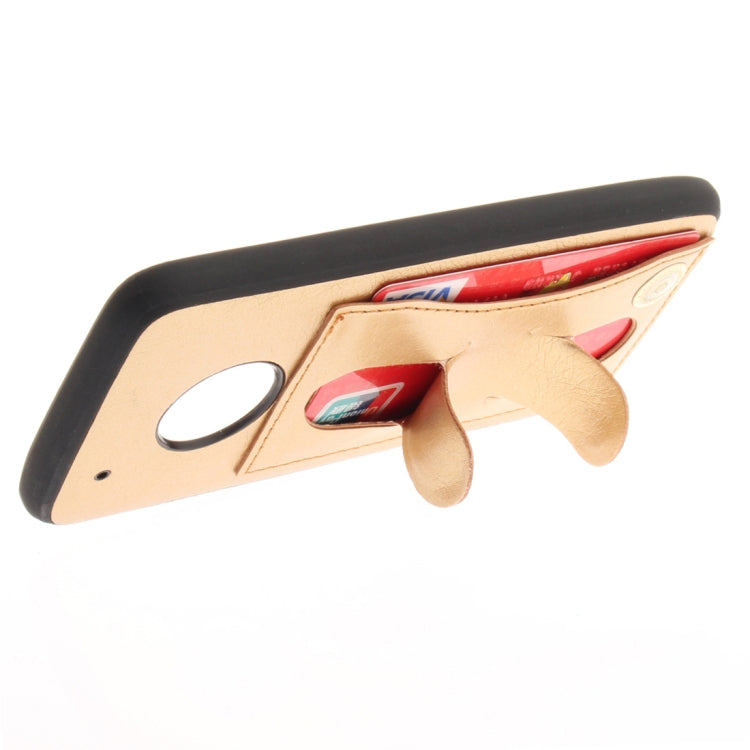 For Motorola Moto G5 PLus Litchi Texture TPU + Leather Pasted Protective Back Case with Holder & Card Slot