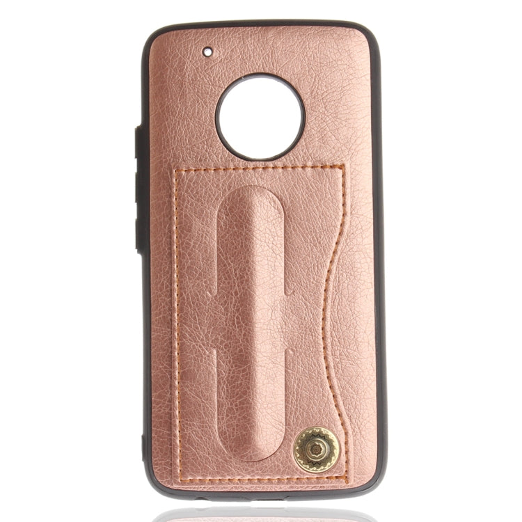 For Motorola Moto G5 PLus Litchi Texture TPU + Leather Pasted Protective Back Case with Holder & Card Slot