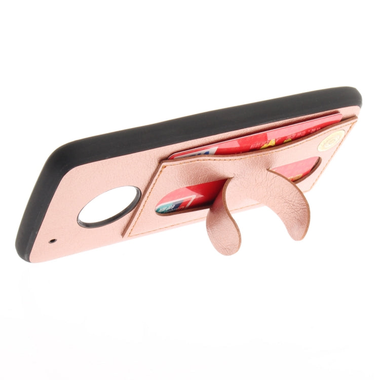 For Motorola Moto G5 PLus Litchi Texture TPU + Leather Pasted Protective Back Case with Holder & Card Slot