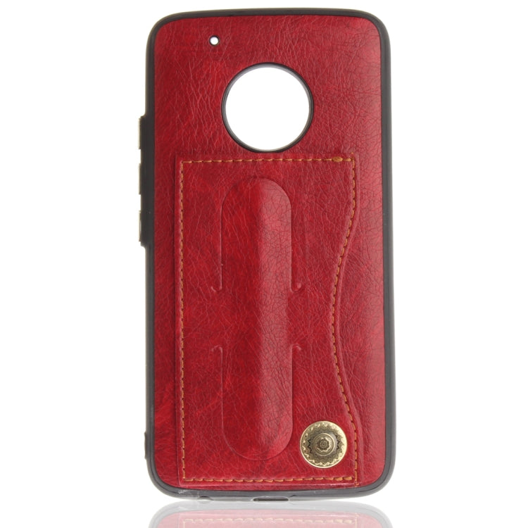 For Motorola Moto G5 PLus Litchi Texture TPU + Leather Pasted Protective Back Case with Holder & Card Slot