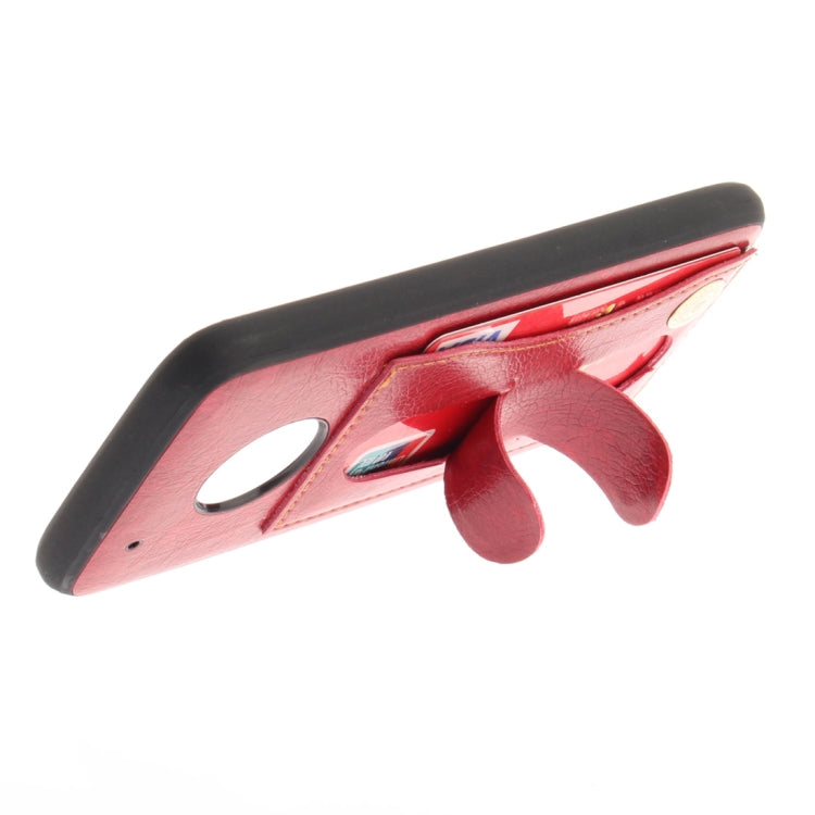 For Motorola Moto G5 PLus Litchi Texture TPU + Leather Pasted Protective Back Case with Holder & Card Slot