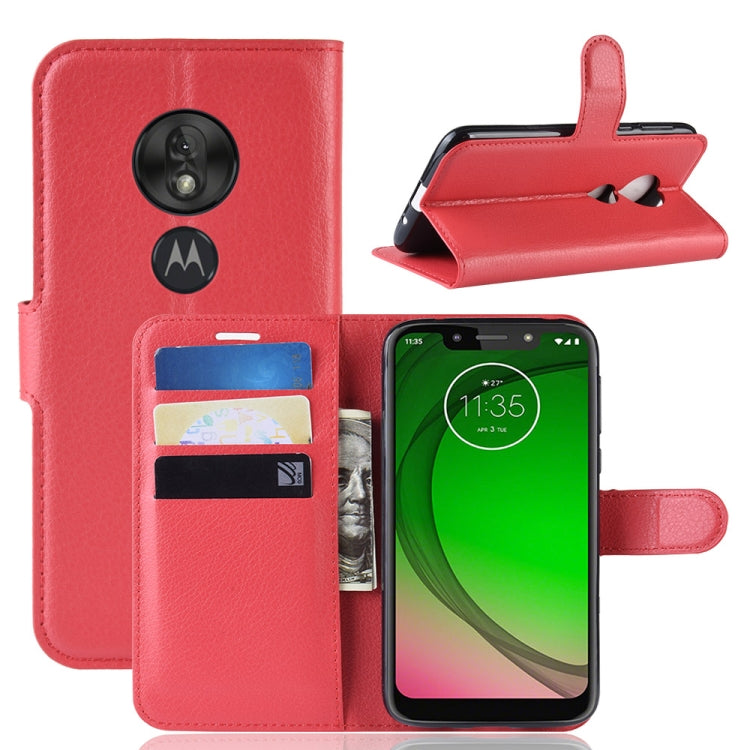 Litchi Texture Horizontal Flip Leather Case for MOTO G7 Play, with Wallet & Holder & Card Slots