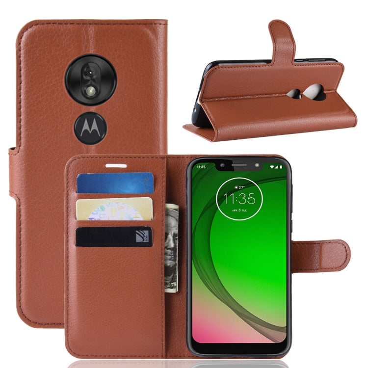 Litchi Texture Horizontal Flip Leather Case for MOTO G7 Play, with Wallet & Holder & Card Slots