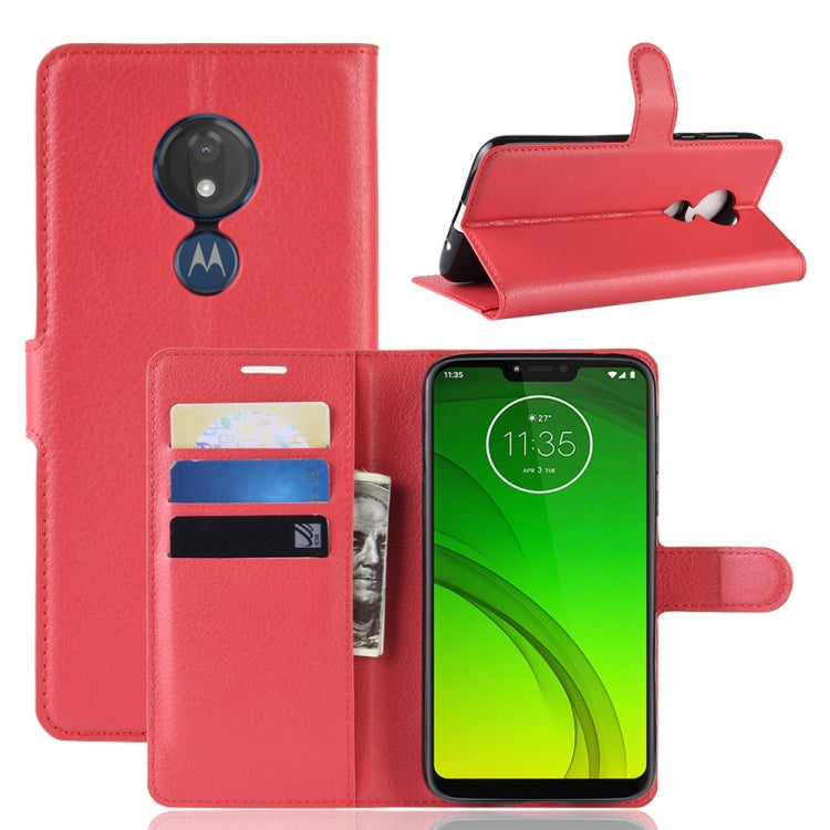 Litchi Texture Horizontal Flip Leather Case for MOTO G7 Power, with Wallet & Holder & Card Slots